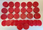 Antique Abercrombie Fitch Red Swirl Bakelite Catalin Poker Chips 102 Box Lot