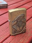 Vintage 2000 Harley Davidson Gold Eagle Engine Zippo Motorcycle Lighter Usa