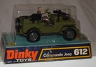 Vintage Dinky No  612 Commando Jeep Diecast In Box - Military