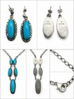 Arnold Maloney Navajo Sterling   Turquoise Necklace   Earrings Set 38g 16-22   
