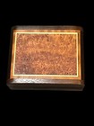 Vtg Redwood Burl Top Inlay Stripe Wooden Box Signed By David Handmade Read
