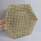 Vintage Retro George Briard Iberia Glass 22k Gold Gilt Hexagonal Snack Platter