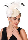 Fascinator For Women Hair Clip Hat Bowler Feather Flower Veil Wedding Party Hat