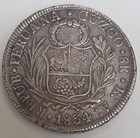 1834 Peru 8 Reales Silver Coin Cuzco W  Great Details