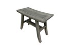 Coastalvogue Satori 24 Inch Gray Waterproof Teak Wood Shower Bench Stool Seat