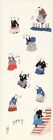 Japanese Cotton Tenugui Tapestry Hand Towel Bento Kuniyoshi Ukiyoe Cat Playing