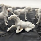 Vintage Bone China Japan Miniature White Horses 2    Porcelain Figurines Set 6 Pcs