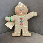 Vtg Ceramic 7 5    Gingerbread Boys   Girls Handcrafted Double Sided Sparkling