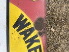 Original 1930s Wakefield Castrol Motor Oil Enamel Sign Rusty 