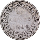 1899 Sm  99 20 Cents Newfoundland Canada Silver   Vf