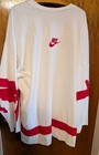 Nike Sportswear Swoosh Club Hockey Jersey White Red Oversized Men   s Size 2xl