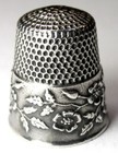 Antique Ketcham   Mcdougall Sterling Silver Thimble     wild Roses     C1900s