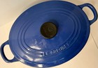 Le Creuset  25 Oval Dutch Oven Blue Enameled Cast Iron Casserole France Lid