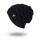 Beanie Knit Slouch Warm Lined With Elevated Pattern Available In 4 Colors