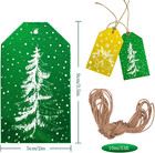 120 Pack Christmas Paper Gift Tags Merry Christmas Colorful Foil Xmas Tree Snowf