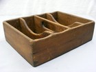 Vintage Handmade Wooden Cobbler s Blacksmith Divided Tool Box Nail Caddy Tote