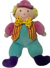 Vintage Eden Clown Plush Pastel Pink Blue Soft Cuddly Toy 1980 s 10 