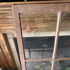 Vintage Wood Window Sash 6-pane Clear Glass Brown Rectangle Frame