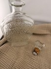 Vintage Schieffelin Glass Liquor Decanter Bottle Cork Stopper Embossed Ornate