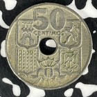 1949 Spain 50 Centimos  many Available  Anchor Design  1 Coin Only 