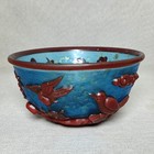 Collection Chinese Antique Old Beijing Glaze Carved Exquisite Flower Bird Bowl