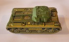 Very Rare Vintage British Vanguard Tinplate   Plastic 7 5  Army Tank Toy Model