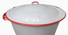 Vintage Enamel Stock Pot And Lid White With Red Trim 8 Quart 10 5  X 6 