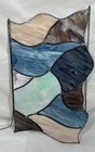 Vintage Leaded Slag Stained Glass Hanging Window Panel 24 x13 5 Iridescent  d