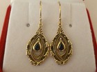 9ct Solid Gold Vintage Insp  Sapphire Earrings  E34