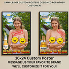 Sexy Pinup Girl Custom Alcohol Poster Any Beer Whiskey Tequila Vodka Brand   340