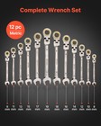 Vevor Flex-head Ratcheting Wrench Set Combination Wrench Set 12-piece Metric