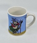 Cafe B  Kliban Hawaiian Hula Cat Coffee Mug 16 Oz Striped Tabby Palm Trees Beach