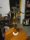 Vintage  scales Of Justice Glass   Brass  With Marble Base 19   1 2 Tall