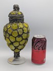 Rare Vtg Bertino Yellow Art Glass Lidded 10  Urn  Gothic brutalist  Read