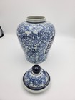 Vintage Chinese Blue White Porcelain Double Happiness Ginger Jar W  Lid 11  Ht