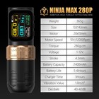 Ambition Ninja Max 280p Wireless Tattoo Machine Pen Brushless Motor 3 5mm 4 5mm