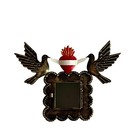 Sacred Heart Frame With Doves  Mexican Tin Heart Nicho  Shadowbow
