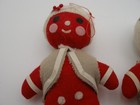 3 Vtg Dream Doll By Dakin Red Felt Gingerbread Man 4 5  Japan 1970s Ornament L3