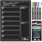 Magnetic Dry Erase Menu Board For Fridge Includes 4liquid Chalk Markers - Weekly