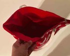 Delta Sigma Theta Inspired Red French Basket Tote Bag Handbag Silver Elephants