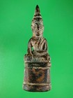 Rare Antique Chiang Rung Bronze Buddha Amulet Thai Miniature Statue Wearable