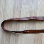 Vintage Brown Leather Belt With Western Silver Buckle And Beaded Accents