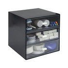 Desk Organizer With Drawer  Desk Storage Box       plastic Black 3 Drawer