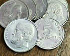 Greece 5 Drachmai  Aristotle Philosophy - Vintage Greek Coin  1976-99 Type 