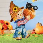 Fall Harvest Scarecrow Pumpkin   Cat Garden Stake Outdoor Autumn Yard Art Decor