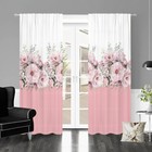 2pcs Countryside Flower Pink Window Curtain Drapes Bedroom Living Room Kitchen