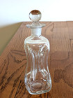 Vintage Clear Art Glass Perfume Bottle W  Stopper