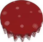 Christmas Tablecloth Red Round Tablecloth 60 Inch Winter White Snowflake Tabl   