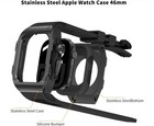 316l Stainless Steel Case With Band For Apple Watch 46mm Luxury Rugged Military 