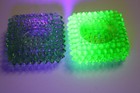 2 Fenton Green Hobnail Salt Cellars - 1 Uranium Glass Glows